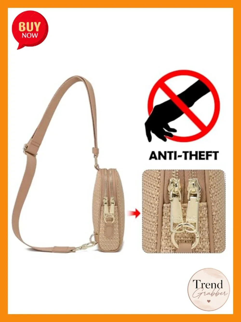 Small Faux Straw Crossbody Bag Lightweight Beach Sling Purse